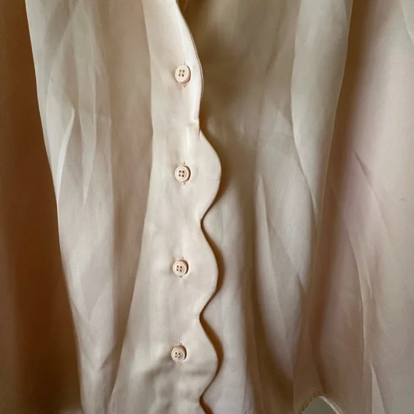 Pale Pink Topshop Button Down Blouse, Size 12 - Picture 2 of 6